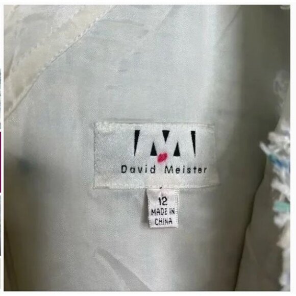 David Meister Tweed Fringe Sleeveless Preppy Feminine Dress Size 12 - Picture 2 of 9